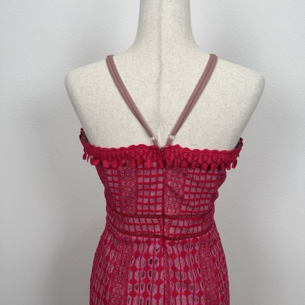 Harlyn Dress Womens M Pink Lace Feminine‎ Coquette Event Dainty Preppy Old Money - Picture 10 of 16